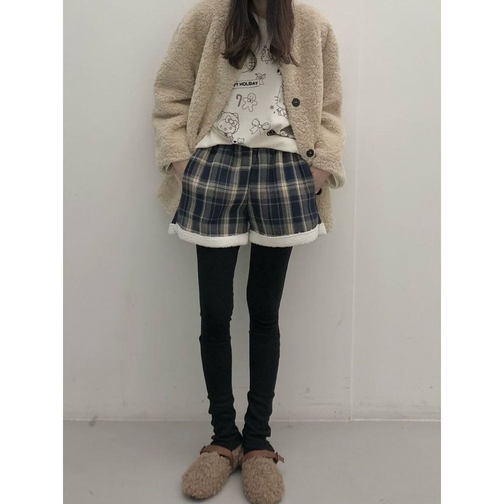 正韓 假襪套感內刷毛內搭褲 兩色 預購-細節圖6