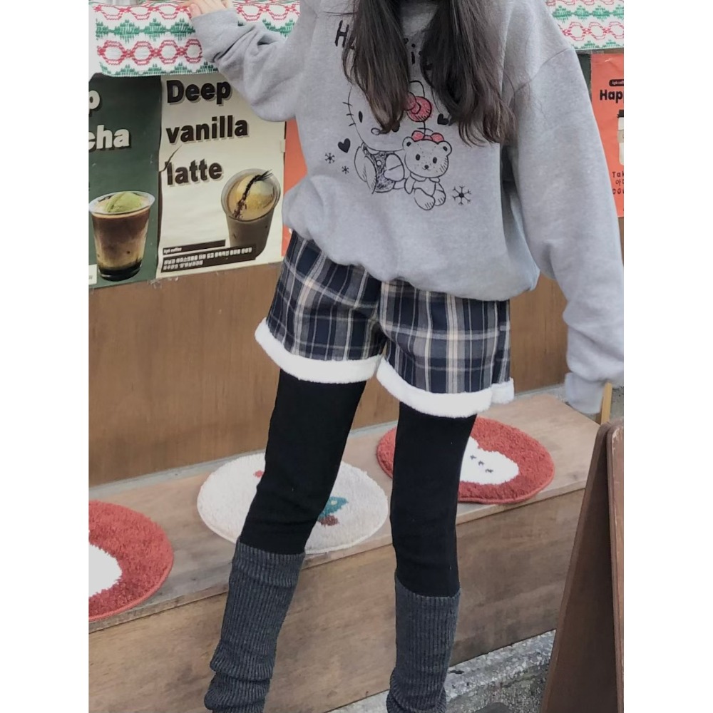 正韓 假襪套感內刷毛內搭褲 兩色 預購-規格圖9