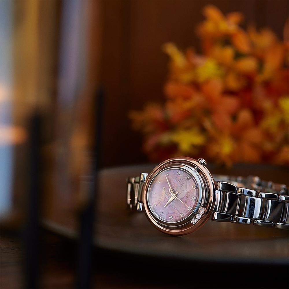 CITIZEN 星辰 L系列 朵藝花鑽石光動能女錶 送禮首選 EM1114-80Y-細節圖6