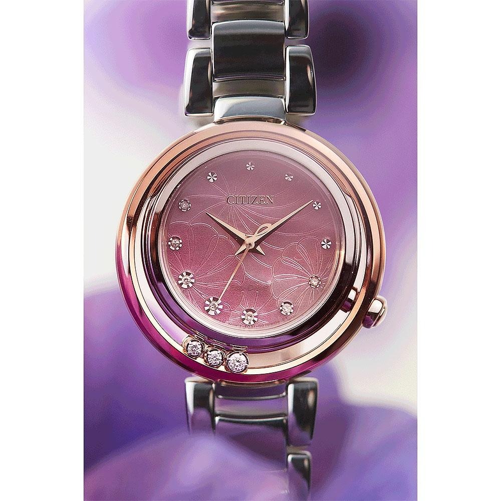 CITIZEN 星辰 L系列 朵藝花鑽石光動能女錶 送禮首選 EM1114-80Y-細節圖7