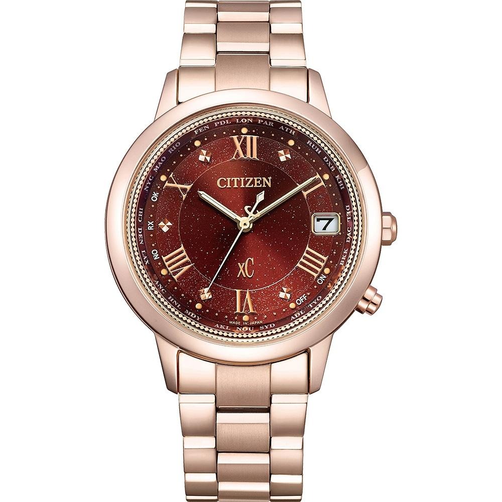 CITIZEN星辰 Hebe廣告xC款 光動能Hebe田馥甄廣告款鈦金屬電波腕錶 CB1138-62W-細節圖2