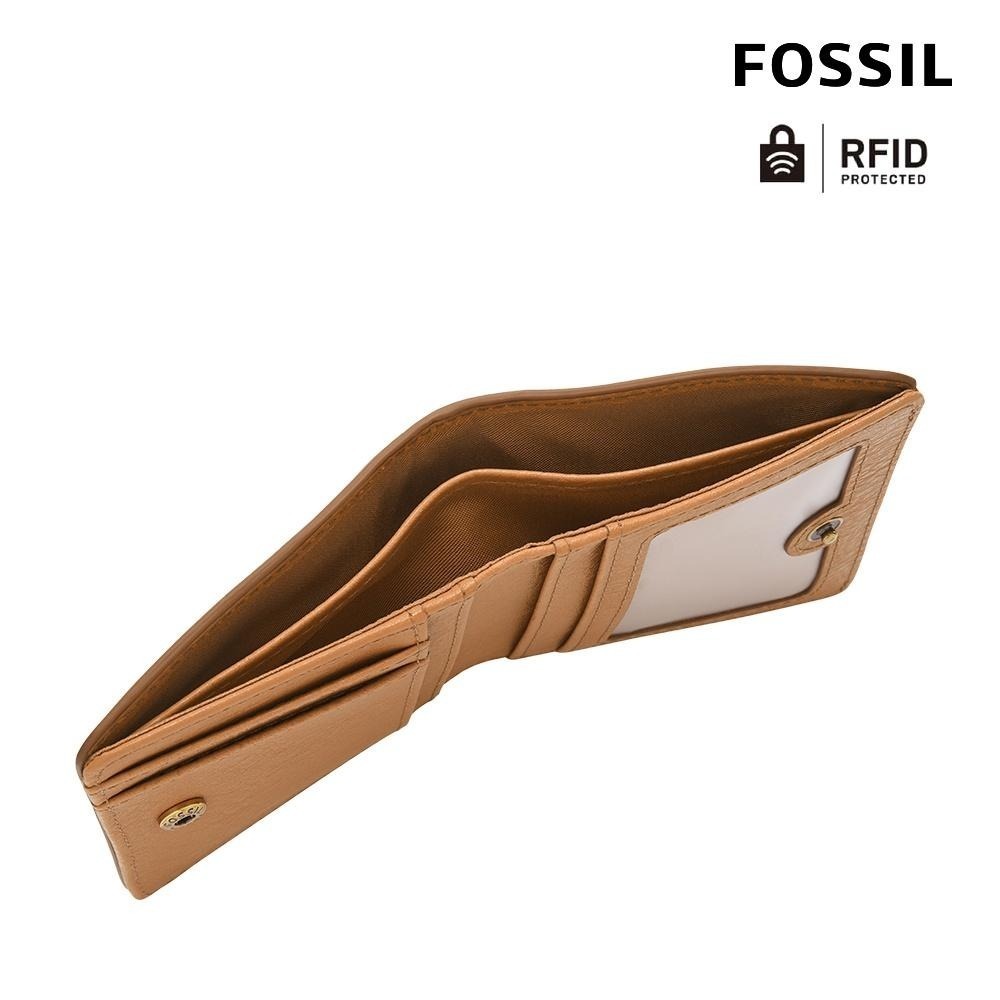 FOSSIL Logan 真皮RFID防盜短夾-焦糖色 SL7829235-細節圖3