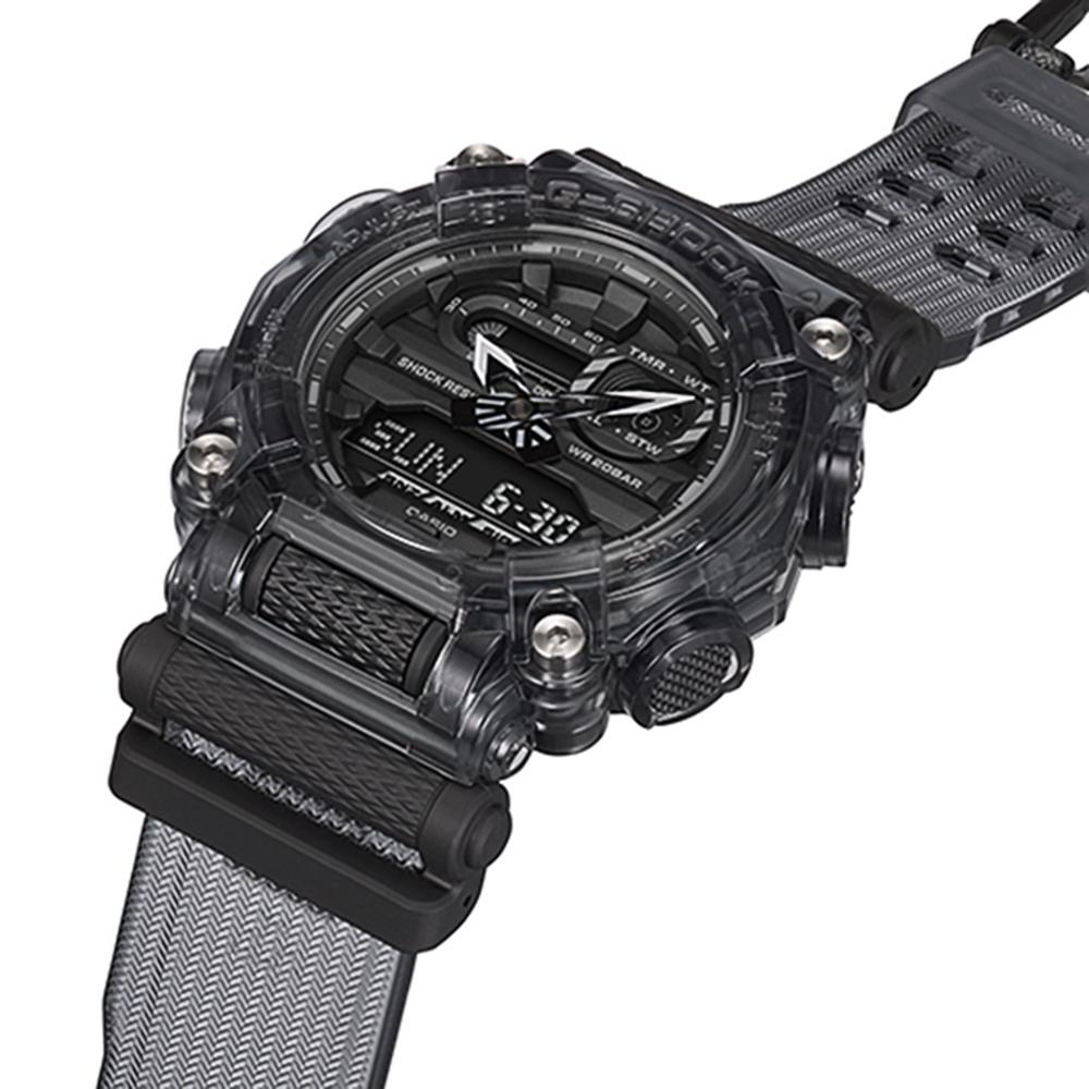 【CASIO 卡西歐】G-SHOCK 半透明系列雙顯手錶(GA-900SKE-8A)-細節圖6