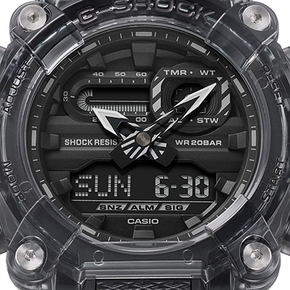 【CASIO 卡西歐】G-SHOCK 半透明系列雙顯手錶(GA-900SKE-8A)-細節圖7