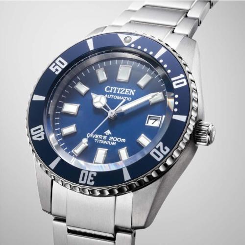 【CITIZEN 星辰】限量 鈦 1977征服潛水復刻機械錶-銀x藍/41mm(NB6021-68L)-細節圖2
