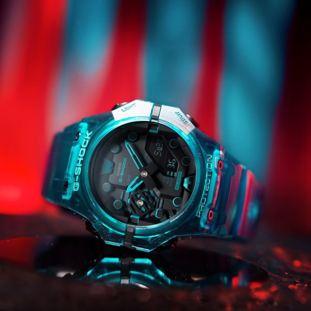 【CASIO 卡西歐】G-SHOCK 藍牙連線 時尚潮流雙顯腕錶(GA-B001G-2A)-細節圖2