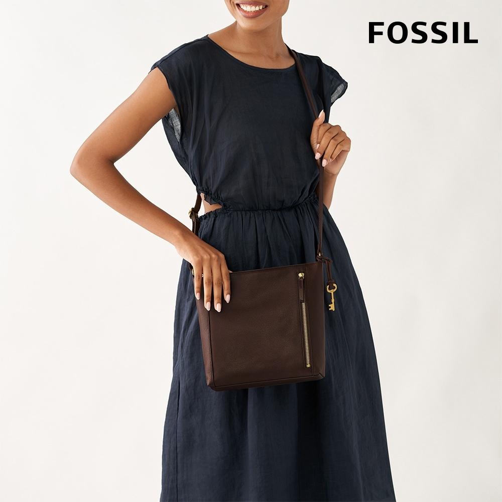 FOSSIL Tara 真皮水桶斜背包-義式咖啡色 ZB7851206-細節圖3