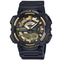 CASIO 世界城市雙顯錶/黑色/AEQ-110BW-9A