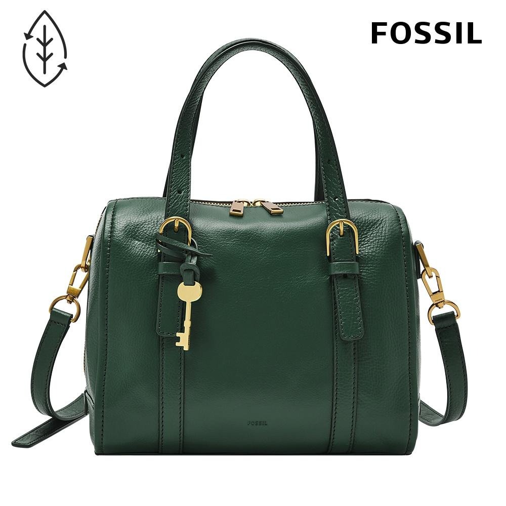 FOSSIL Carlie 真皮波士頓包-松綠色 ZB1772298-細節圖3