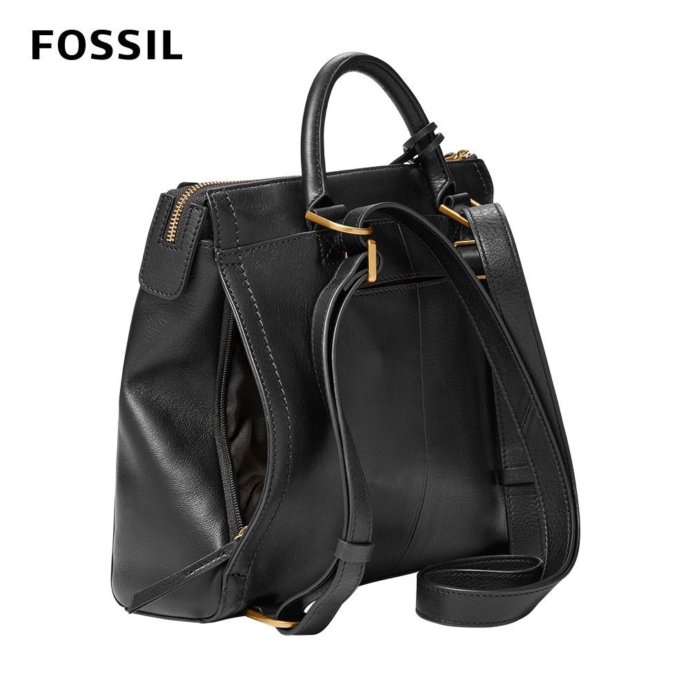 【FOSSIL】Parker 真皮兩用小後背包-黑色 ZB1514001-細節圖2