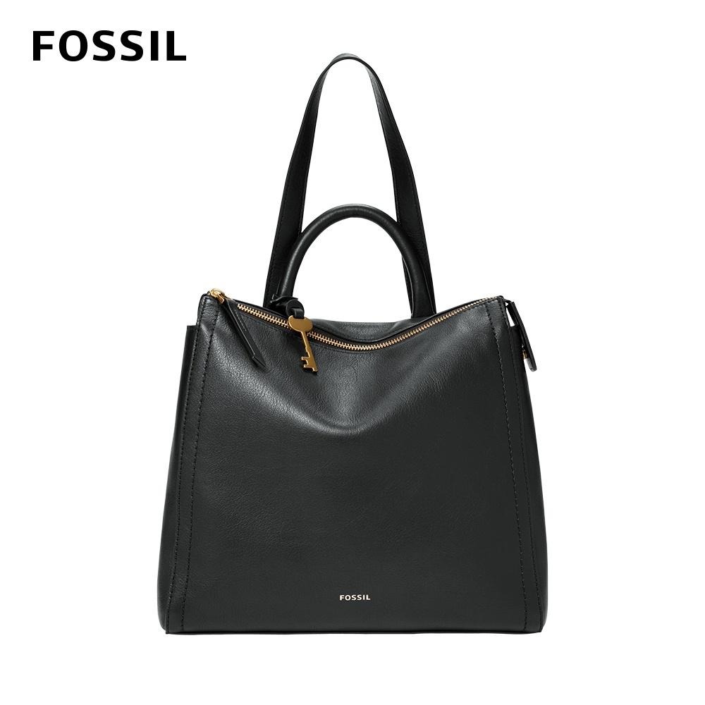 【FOSSIL】Parker 真皮兩用小後背包-黑色 ZB1514001-細節圖4