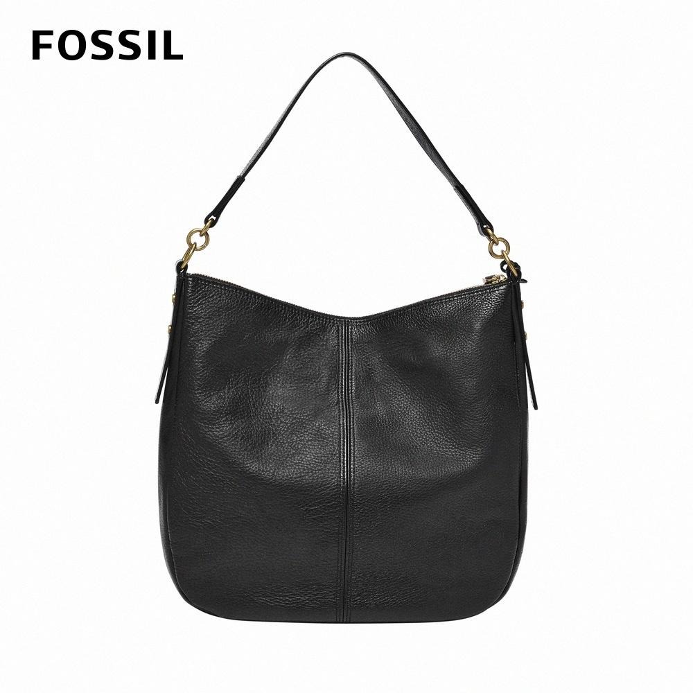 FOSSIL Jolie 真皮新月斜背包 大款-黑色 ZB1434001-細節圖5
