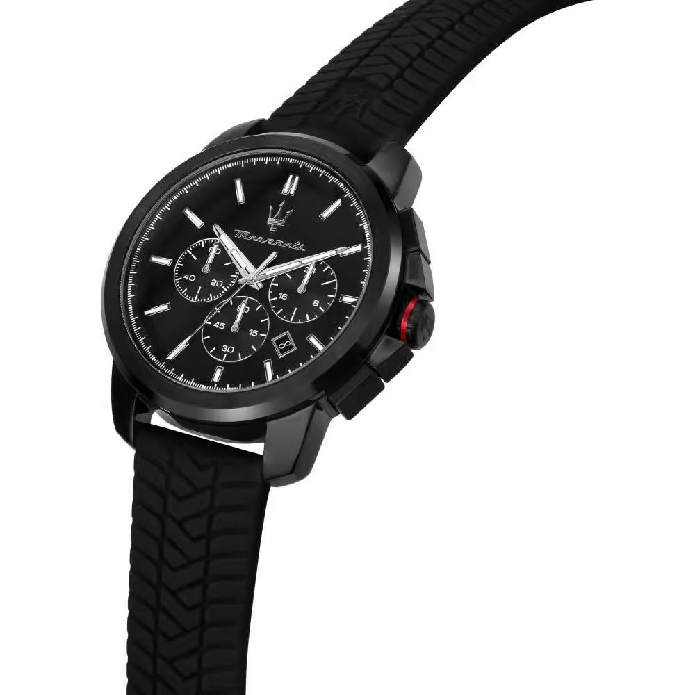 MASERATI 瑪莎拉蒂 經典套組三眼計時矽膠錶帶腕錶44mm(R8871648005)-細節圖2