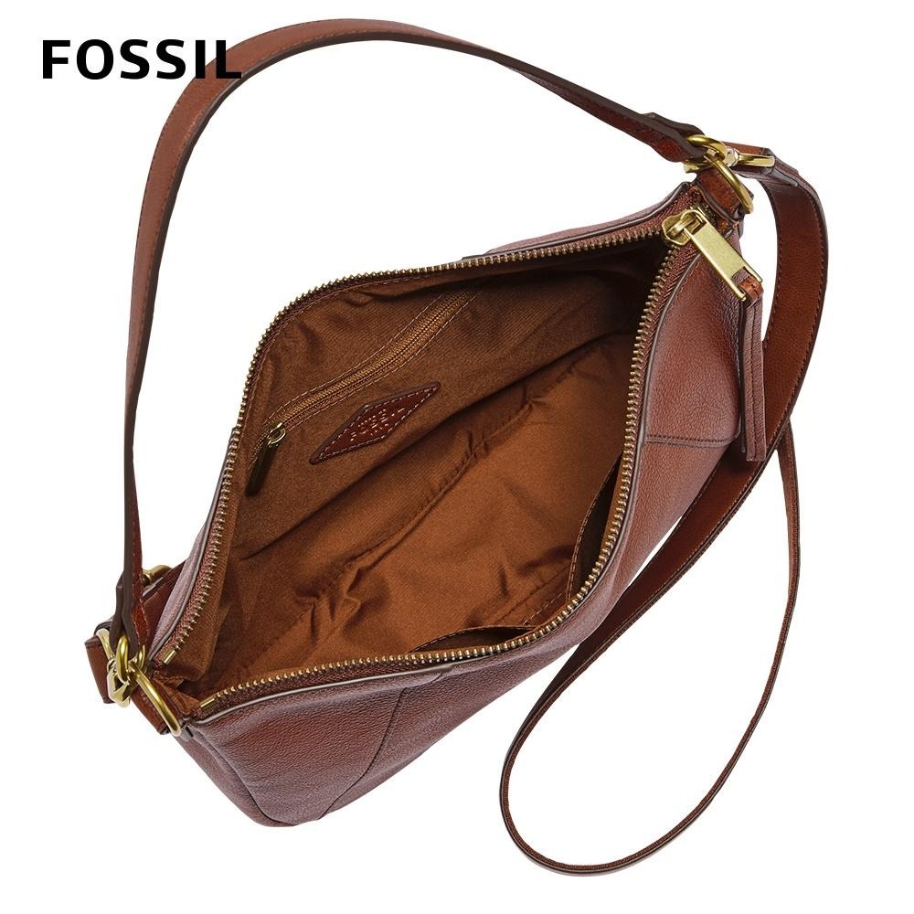 FOSSIL Skylar 真皮手提側背兩用包-咖啡色 SHB2656213-細節圖2