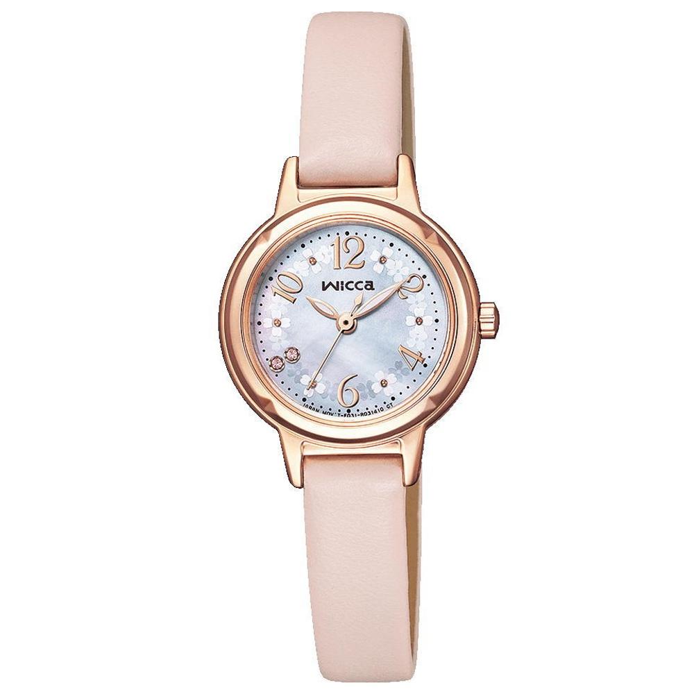 CITIZEN wicca公主系列玫瑰金太陽能套組腕錶KP3-660-95-細節圖5