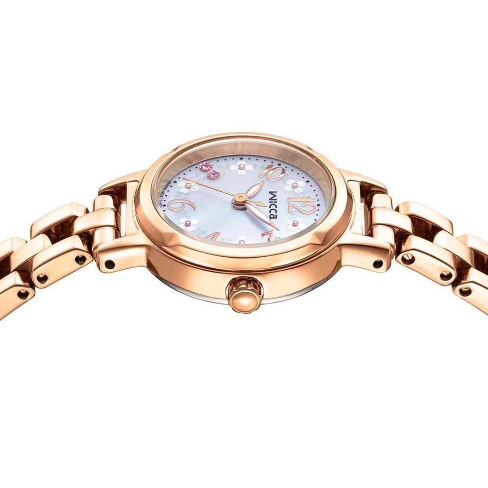 CITIZEN wicca公主系列玫瑰金太陽能套組腕錶KP3-660-95-細節圖6
