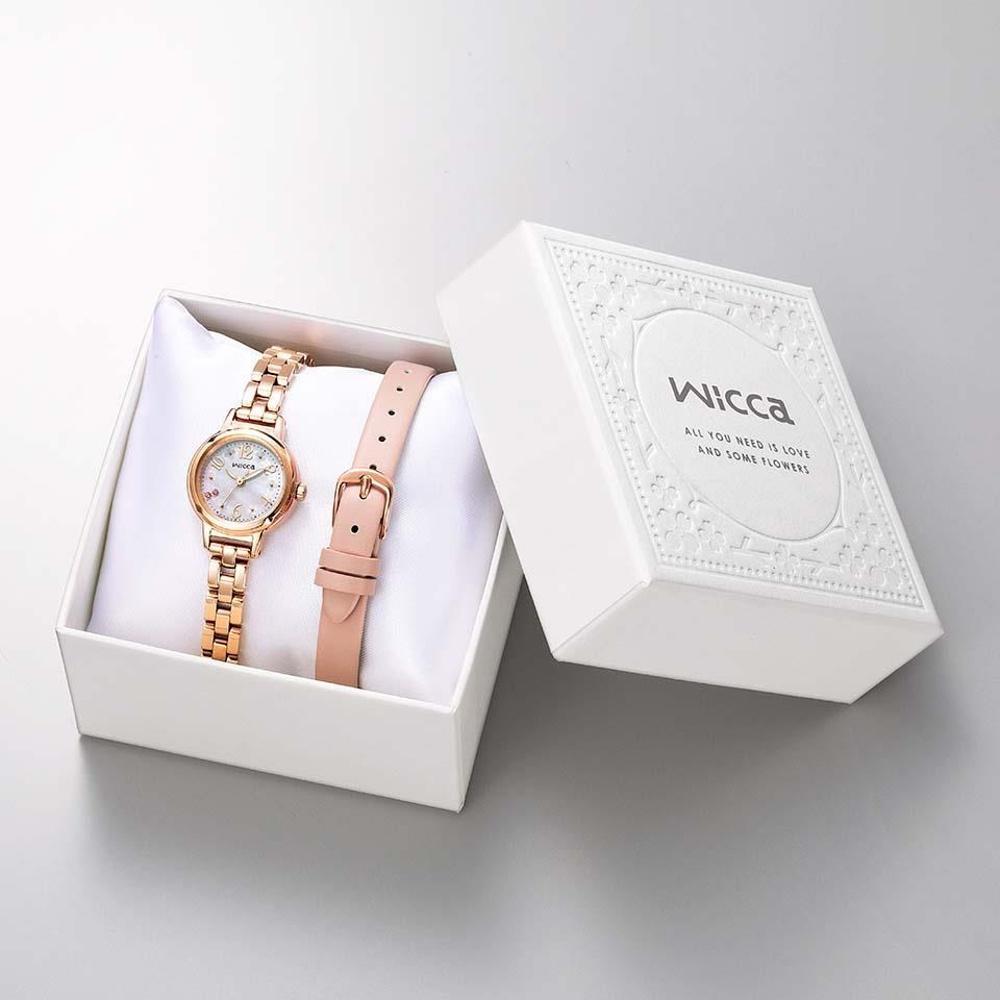 CITIZEN wicca公主系列玫瑰金太陽能套組腕錶KP3-660-95-細節圖7