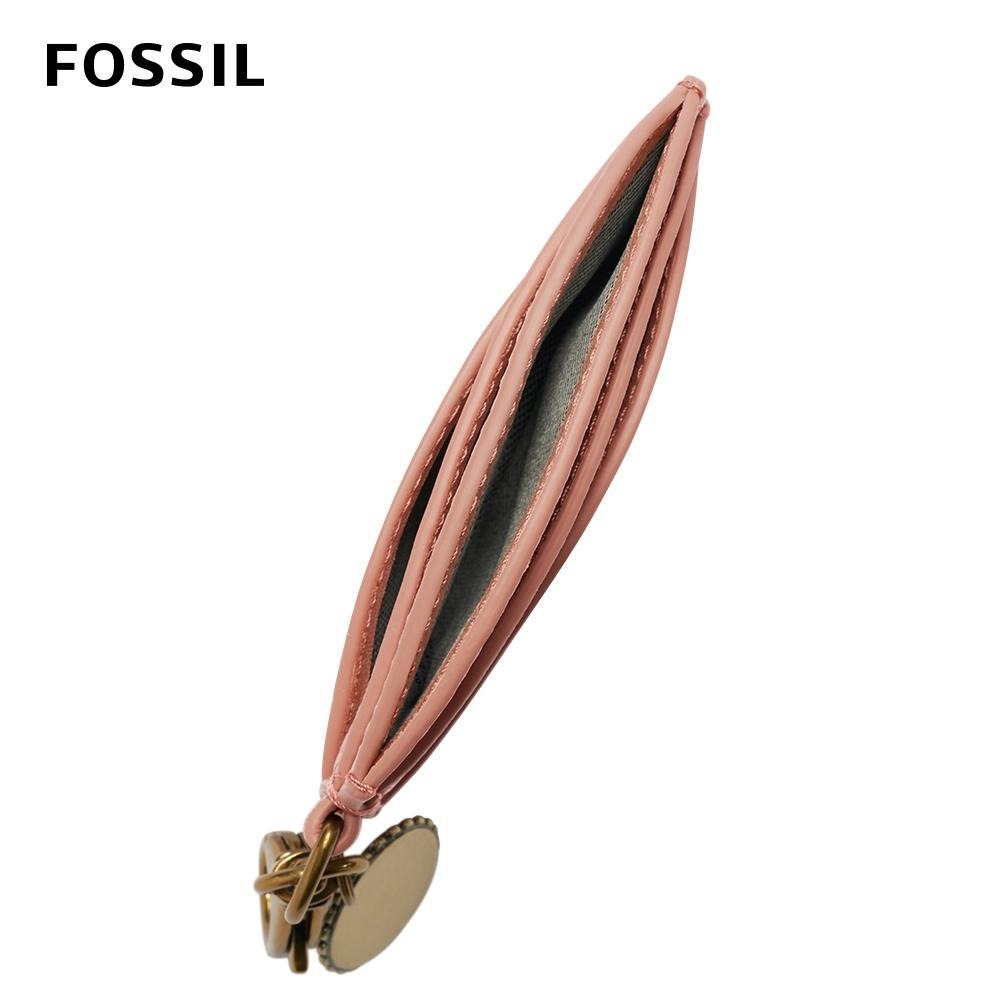 【FOSSIL】Polly 圓弧造型真皮卡夾-玫瑰粉色 SL6455505-細節圖2