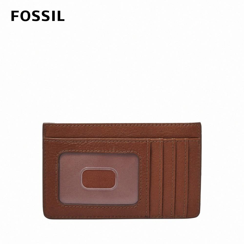 FOSSIL 真皮卡片零錢包-棕色 SL7925200-細節圖2