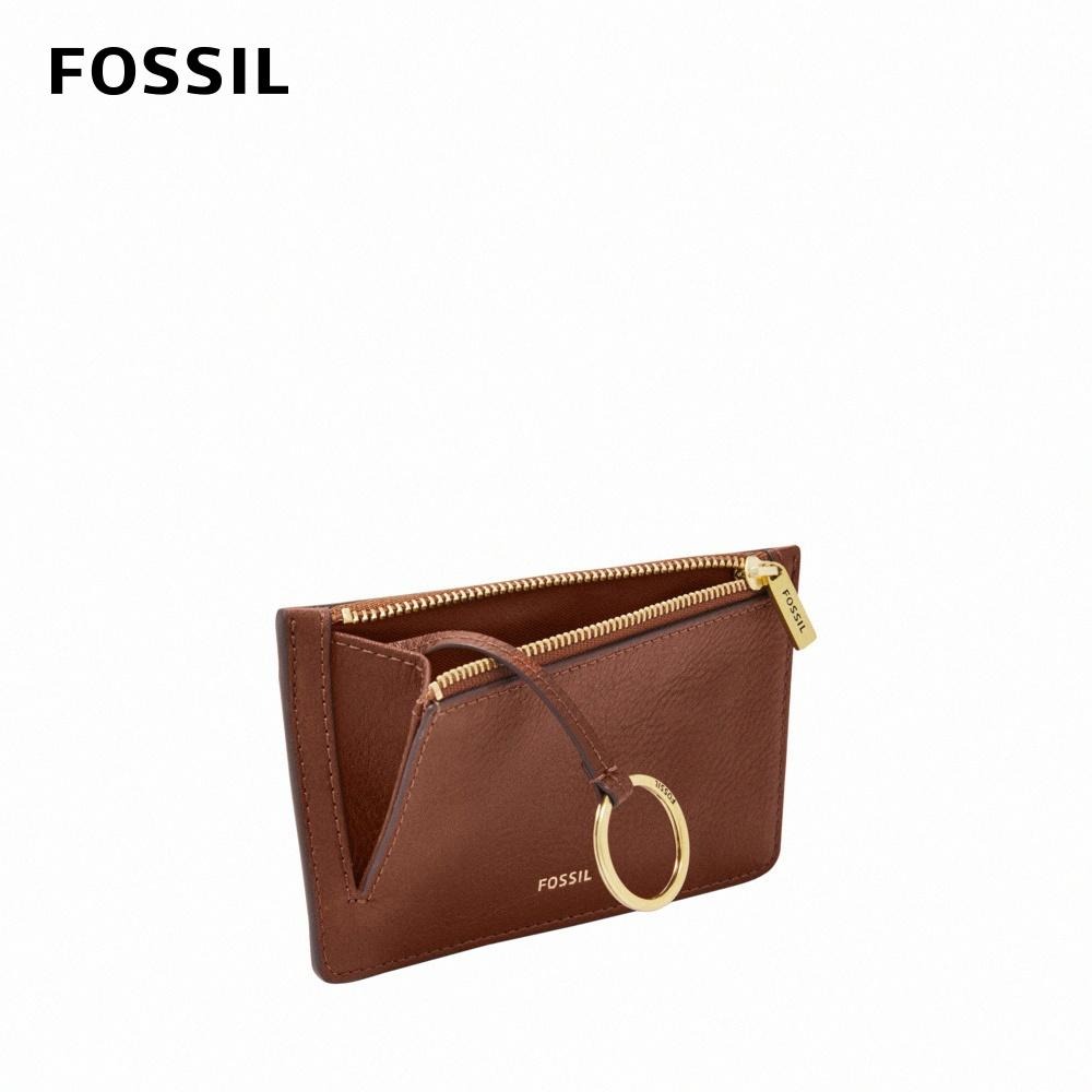 FOSSIL 真皮卡片零錢包-棕色 SL7925200-細節圖3