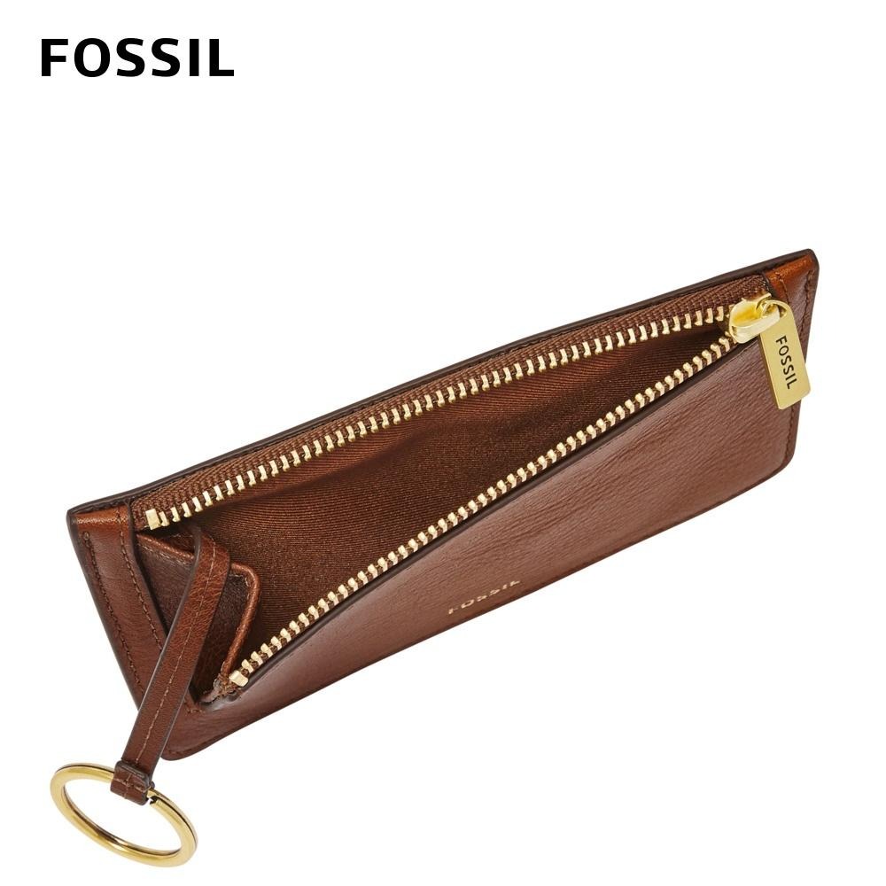 FOSSIL 真皮卡片零錢包-棕色 SL7925200-細節圖4