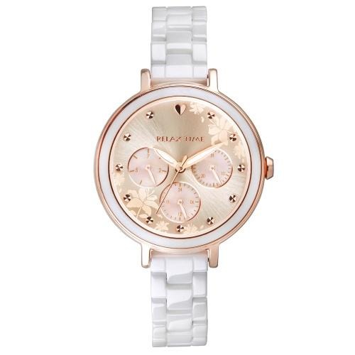 RELAX TIME 愛戀系列 花辮陶瓷腕錶加碼送愛心手鍊RT-91-2-細節圖2
