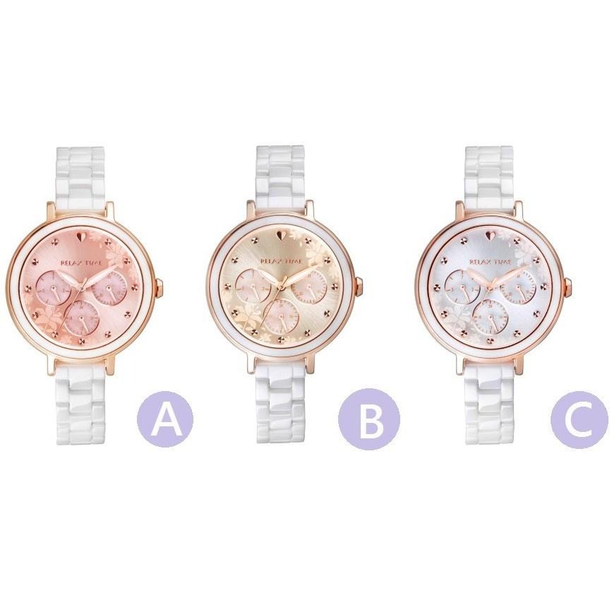 RELAX TIME 愛戀系列 花辮陶瓷腕錶加碼送愛心手鍊RT-91-2-細節圖3