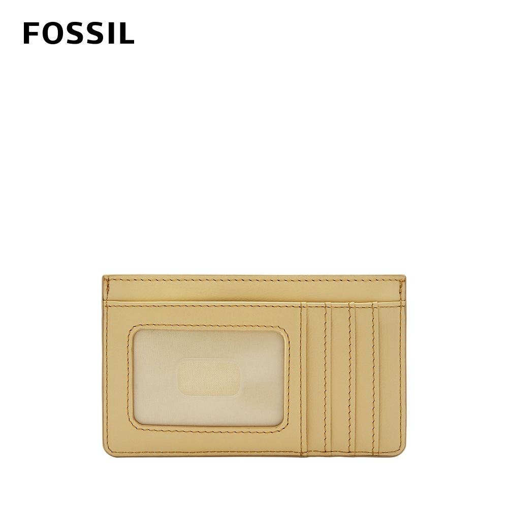 FOSSIL Logan 真皮卡片零錢包-鵝黃色 SL7925743-細節圖2