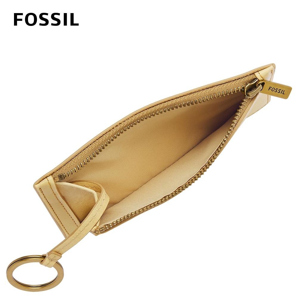 FOSSIL Logan 真皮卡片零錢包-鵝黃色 SL7925743-細節圖3