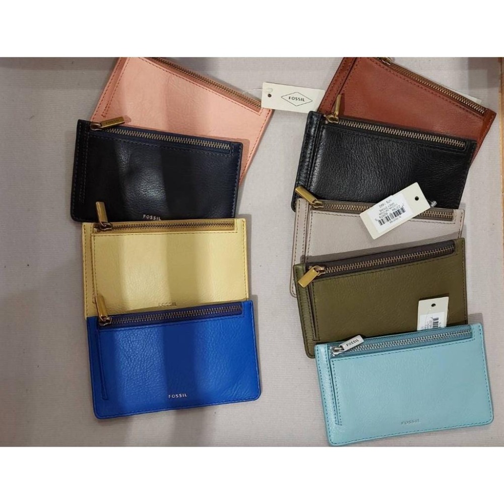 FOSSIL Logan 真皮卡片零錢包-鵝黃色 SL7925743-細節圖4