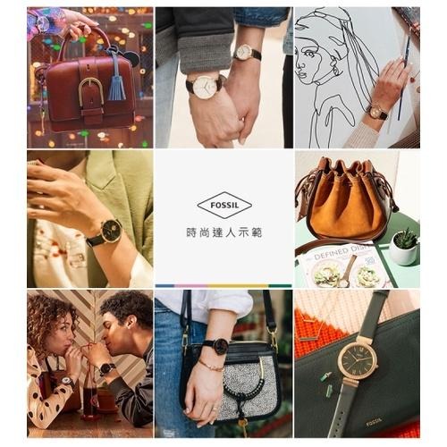 【FOSSIL】Carmen 真皮大容量兩用手提包-咖啡色 ZB7890213(附條紋背帶)-細節圖3