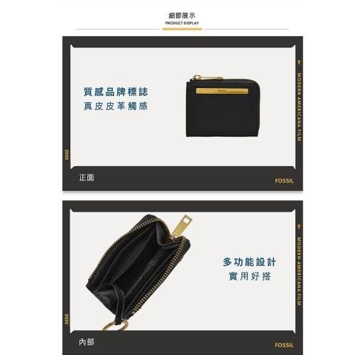 【FOSSIL】Liza 輕巧拉鍊零錢夾-黑色 SL6406001-細節圖2