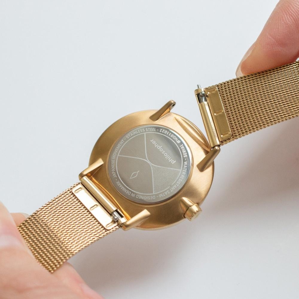 Nordgreen Philosopher哲學家 香檳金系列鈦鋼米蘭錶帶腕錶40mm(PH40GOMEGOXX)-細節圖6