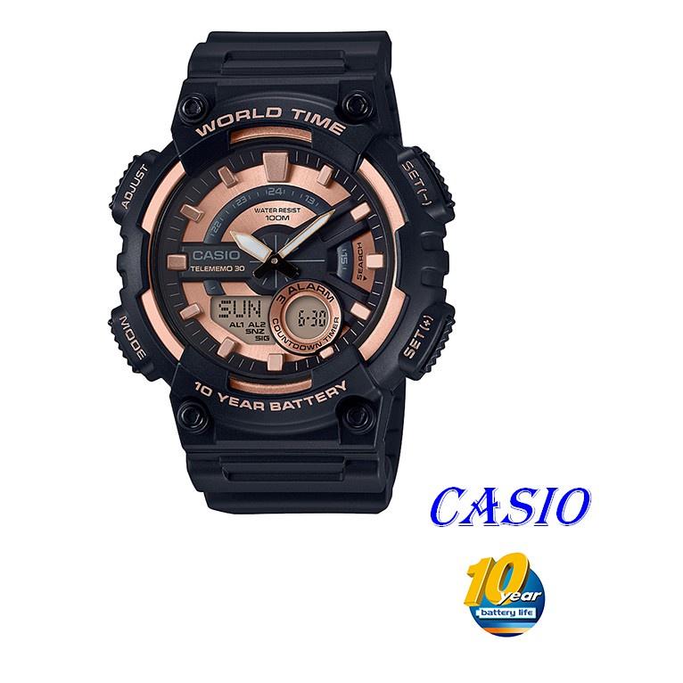 CASIO 世界城市雙顯錶/黑色/AEQ-110W-1A3VDF-細節圖3