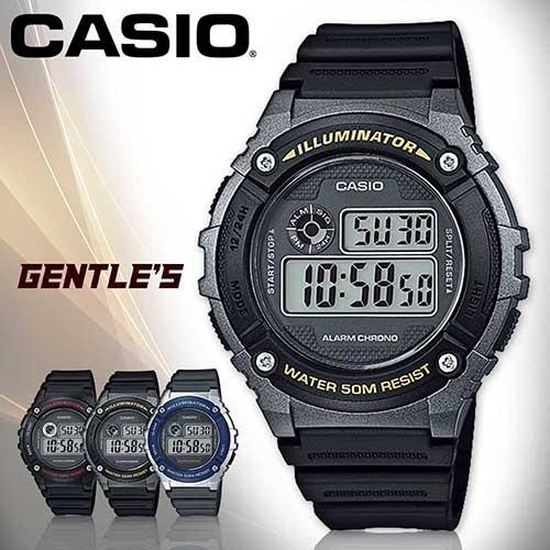 【CASIO】競速電小子休閒數字錶/黃字黑框(W-216H-1B)-細節圖2