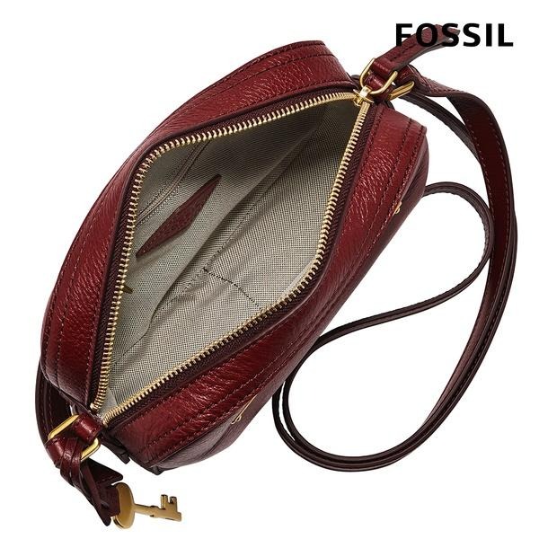 【FOSSIL】Liza 真皮相機包-紅絲絨色 ZB1771627-細節圖3