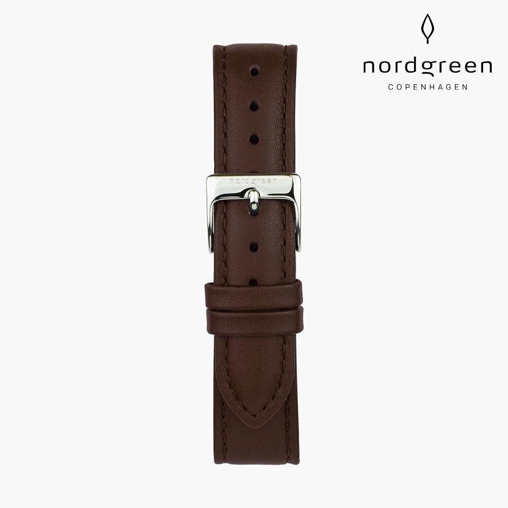 Nordgreen Native本真 月光銀系列深棕真皮腕錶36mm(NR36SILEDBBL)-細節圖5