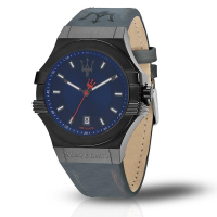 【MASERATI TIME】瑪莎拉蒂 POTENZA 藍面三針日期潮流腕錶 R8851108021