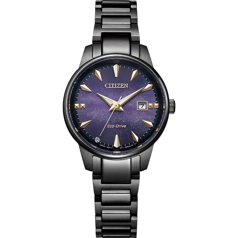 CITIZEN 星辰 紫夜星河 光動能情侶手錶 對錶 年終送禮推薦 BM7595-89X+EW2595-81X-細節圖3