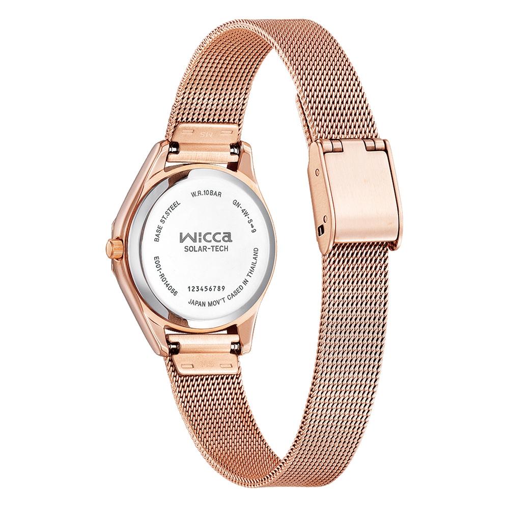 CITIZEN 星辰 Wicca 少女系列太陽能優雅米蘭帶淑女腕錶-玫瑰金 KH3-568-15 手錶-細節圖2