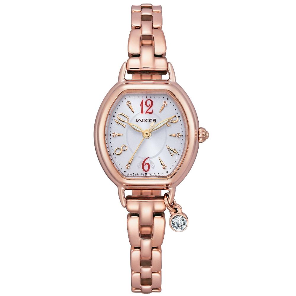 CITIZEN 星辰 wicca 公主系列 台灣限定款 太陽能酒桶型晶鑽腕錶-24mm(KP2-566-11)-細節圖2