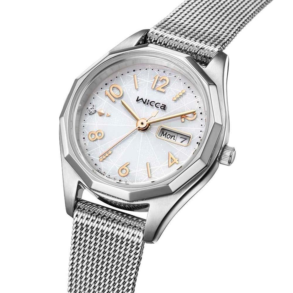 CITIZEN 星辰 wicca 少女系列 太陽能優雅晶鑽手錶-26.5mm (KH3-517-11) 女錶-細節圖2