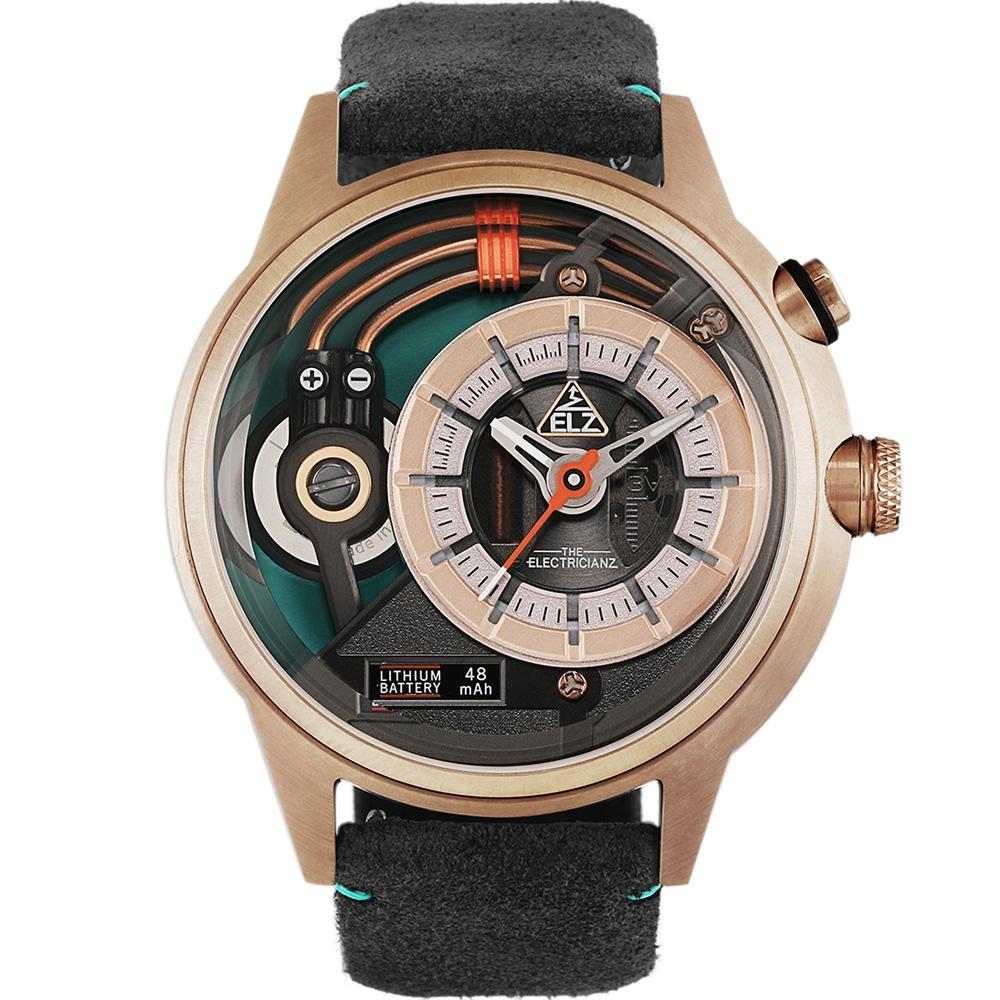 THE ELECTRICIANZ Steel Cazino 45mm玫瑰金色 獨家電路發光手錶-ZZ-A3C/04-CL-細節圖2