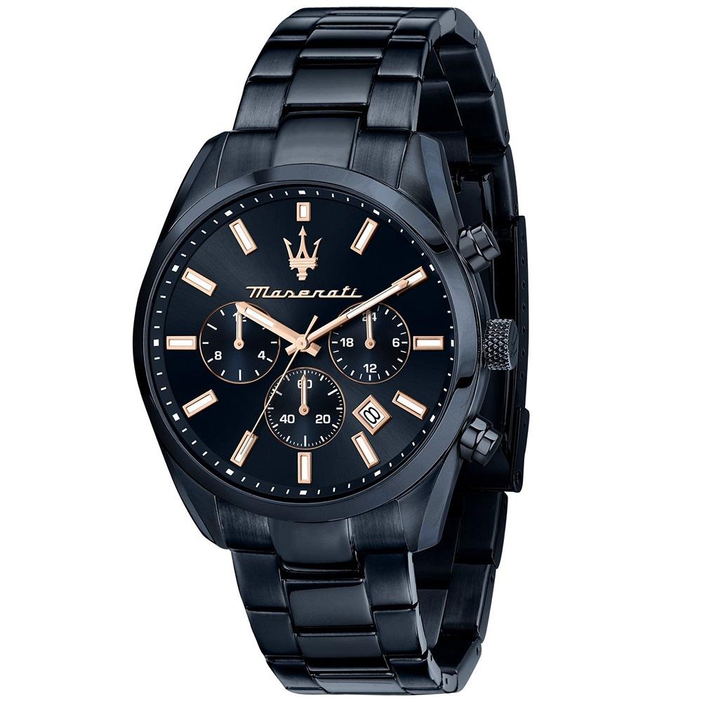 MASERATI 瑪莎拉蒂 Attrazione 綻藍三眼計時手錶 週年慶送禮推薦-40mm R8873626003-細節圖2