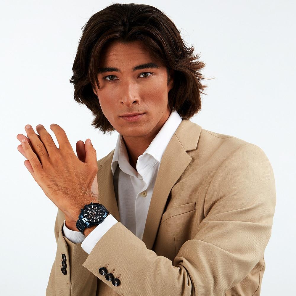 MASERATI 瑪莎拉蒂 Attrazione 綻藍三眼計時手錶 週年慶送禮推薦-40mm R8873626003-細節圖6