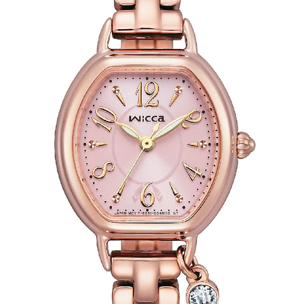 CITIZEN 星辰 WICCA公主系列 KP2-566-95 台灣限定燈箱廣告款太陽能優雅輕奢女錶 粉面 女錶-細節圖2