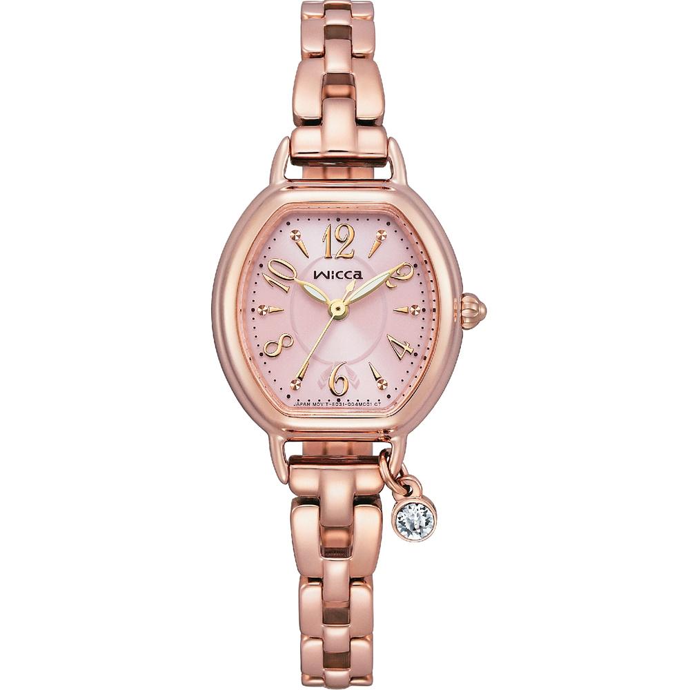 CITIZEN 星辰 WICCA公主系列 KP2-566-95 台灣限定燈箱廣告款太陽能優雅輕奢女錶 粉面 女錶-細節圖3