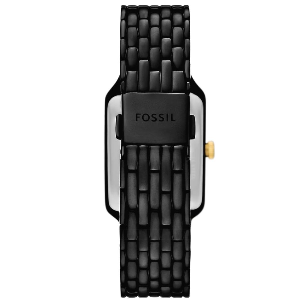 FOSSIL復古方形羅馬刻度小巧典雅日期不鏽鋼手錶-鍍黑/23mmES5385-細節圖2