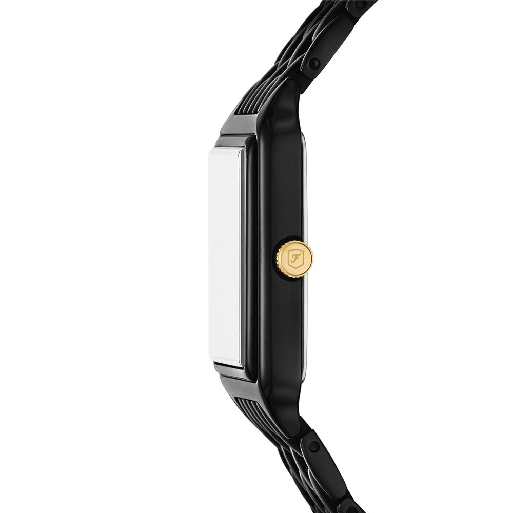 FOSSIL復古方形羅馬刻度小巧典雅日期不鏽鋼手錶-鍍黑/23mmES5385-細節圖3