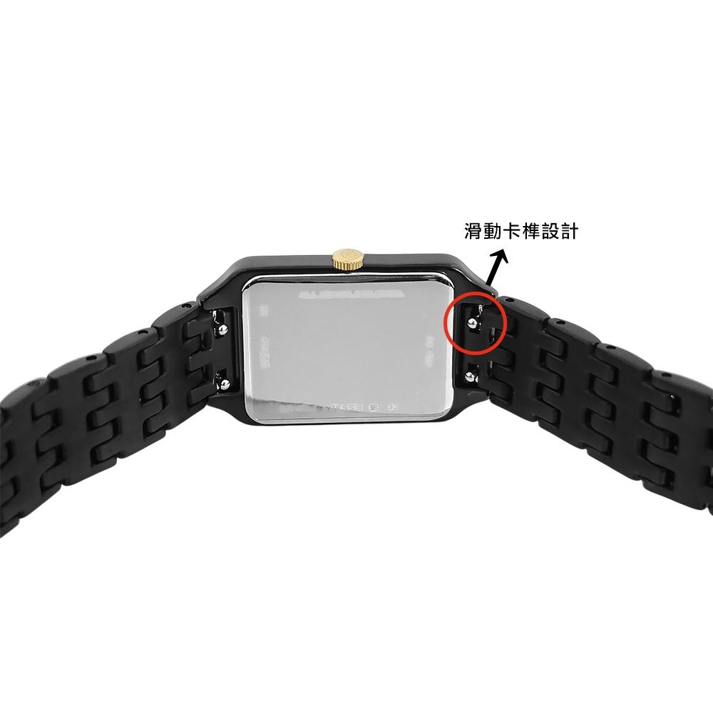 FOSSIL復古方形羅馬刻度小巧典雅日期不鏽鋼手錶-鍍黑/23mmES5385-細節圖4